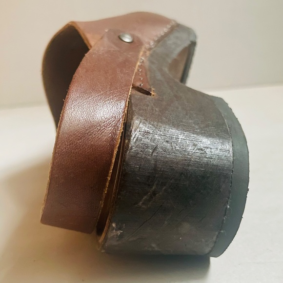 Bosabo Size 7 Brown Leather Wood Sole Clogs - Picture 13 of 16